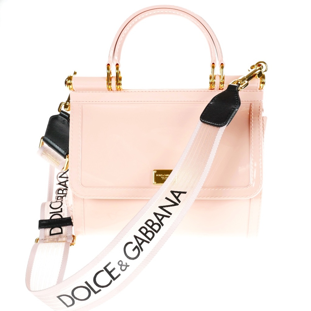 Dolce & Gabbana Pale Pink Top Handle Tote with Branded Strap